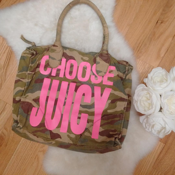 Juicy Couture Handbags - Juicy Couture Power Camo Print Choose Juicy Tote